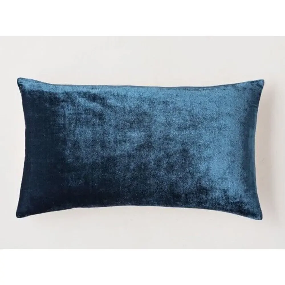 NWT West Elm King Size Velvet Sham Pillowcase Cover Royal Blue